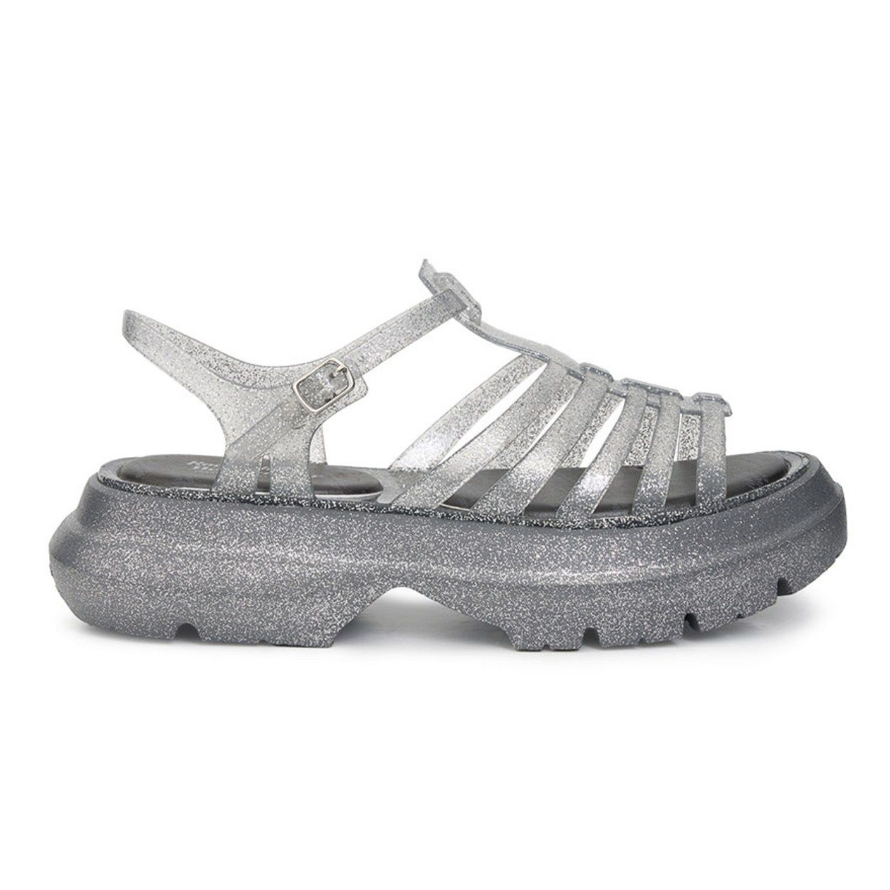 韓國 Rockfish Weatherwear GLAIR PLATFORM SANDALS 厚底涼鞋/ 亮片炭灰 GLITTER CHARCOAL/ 預購 22.5-23 cm