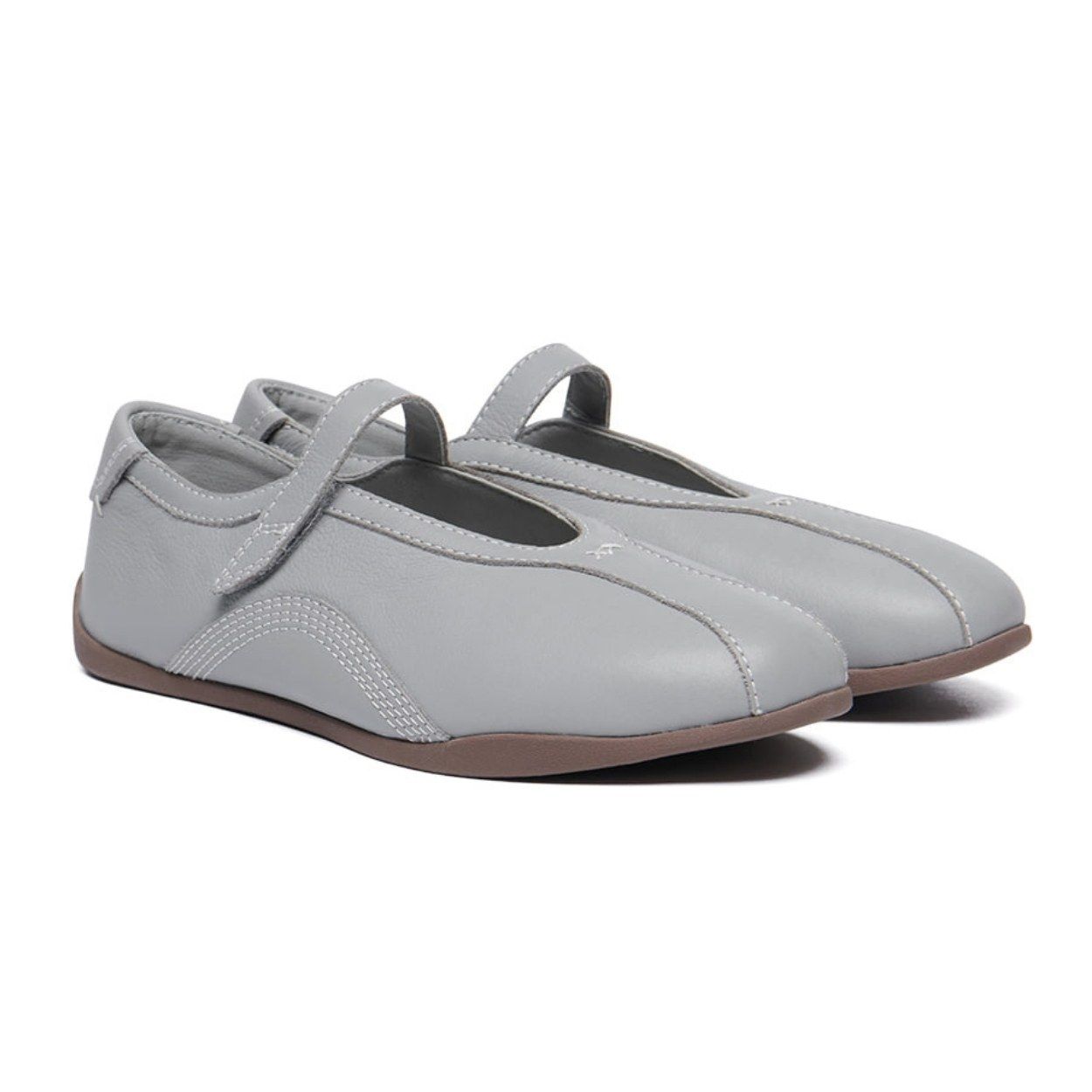 韓國 Rockfish Weatherwear BALLET STRAP SNEAKERS 魔鬼氈瑪莉珍休閒鞋/ 灰色 GREY/ 預購 24.5 cm