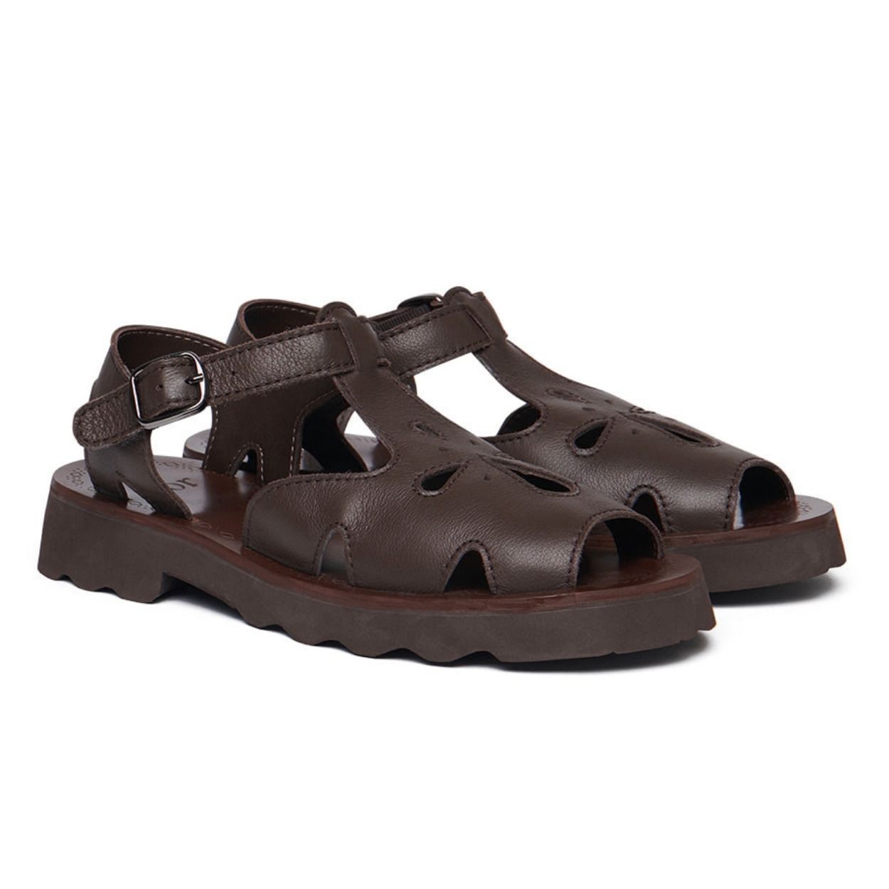 韓國 Rockfish Weatherwear PETAL CUTOUT SANDALS 花瓣鏤空涼鞋/ 巧克力色 CHOCO/ 預購 23.5 cm