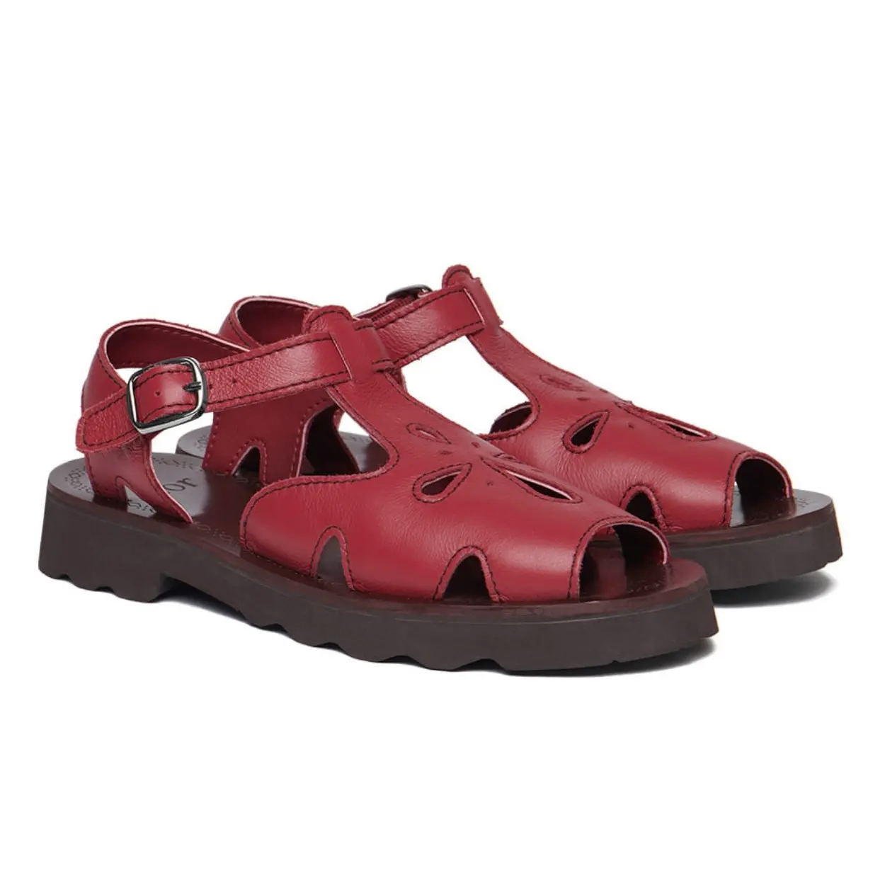 韓國 Rockfish Weatherwear PETAL CUTOUT SANDALS 花瓣鏤空涼鞋/ 紅色 RED/ 預購 23 cm