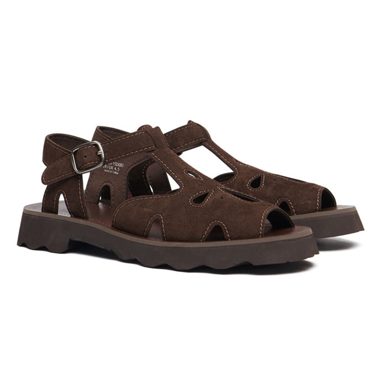 韓國 Rockfish Weatherwear PETAL CUTOUT SANDALS(SUEDE) 麂皮感花瓣鏤空涼鞋/ 棕色 BROWN/ 預購 24.5 cm