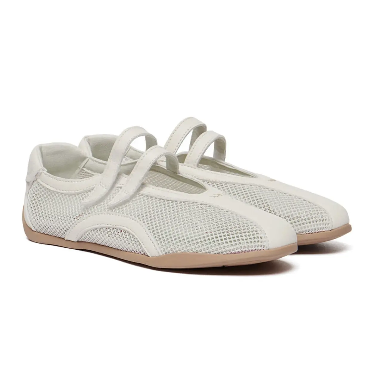 韓國 Rockfish Weatherwear TWIN MESH SNEAKERS 網布拼接休閒鞋/ 奶油白 CREAM/ 預購 25.5 cm