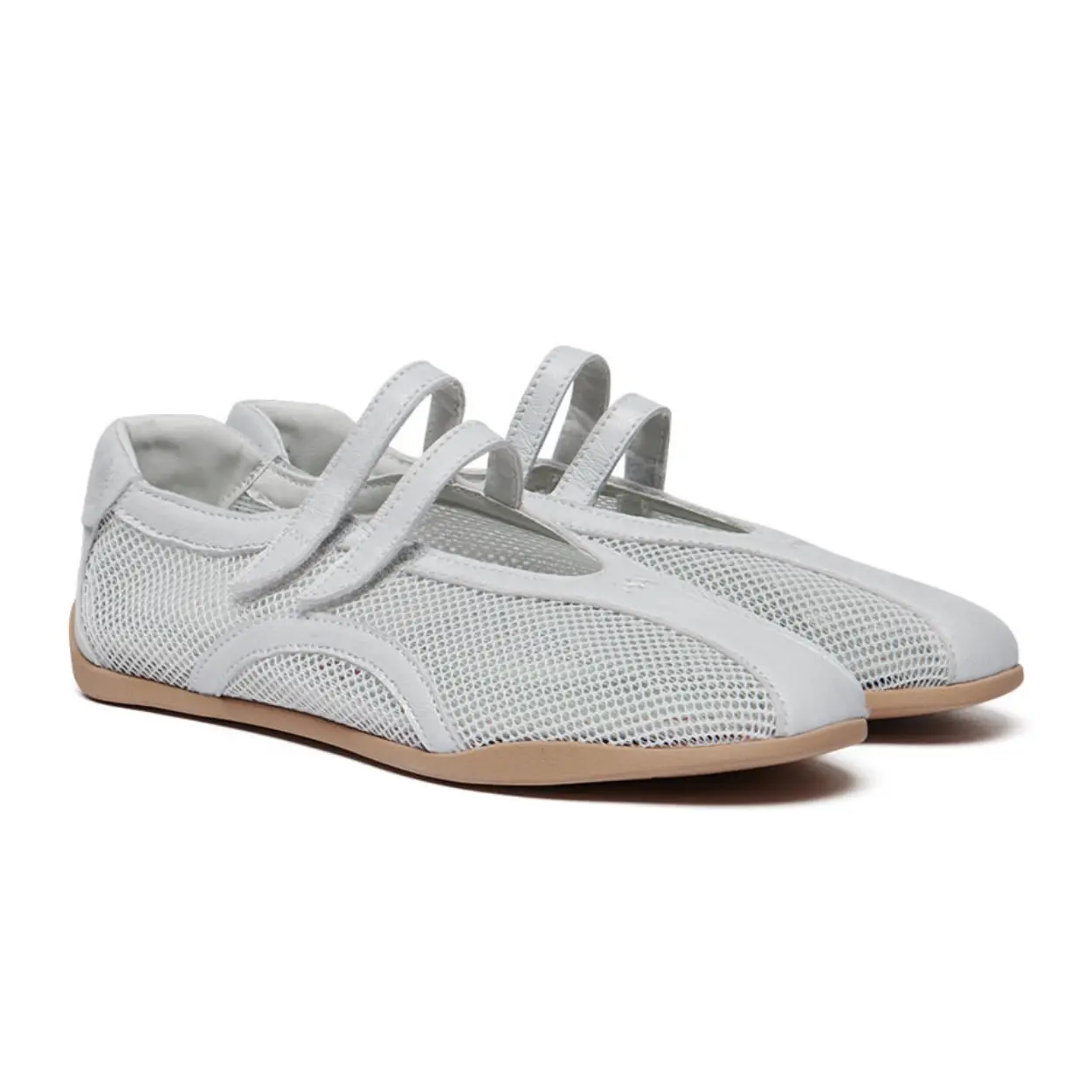 韓國 Rockfish Weatherwear TWIN MESH SNEAKERS 網布拼接休閒鞋/ 銀白色 SILVER WHITE/ 預購 23 cm