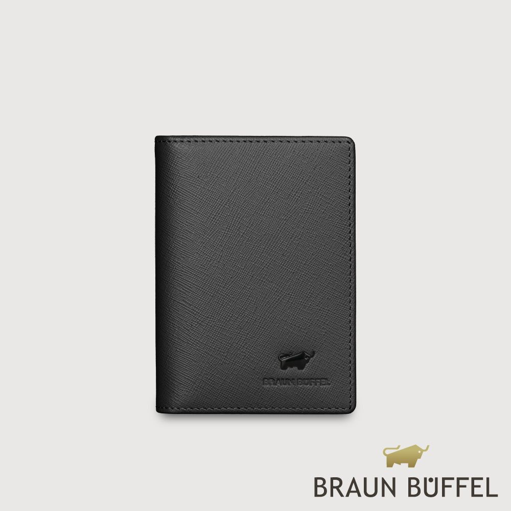 【BRAUN BUFFEL 德國小金牛】台灣總代理 艾康-A1 厚型名片夾-黑色/BF582-140-BK