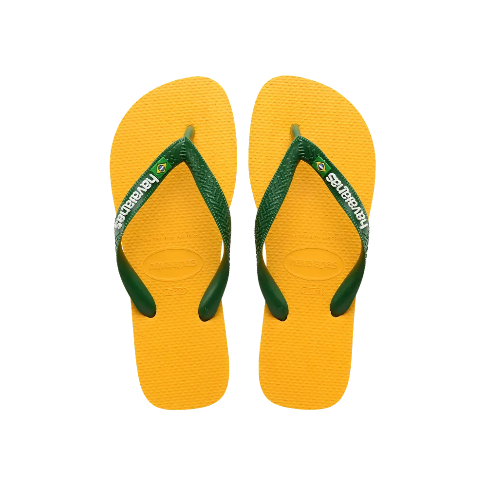 【havaianas 哈瓦仕】拖鞋 Brasil Logo (4110850-1740U)/ 黃色/ 39/40