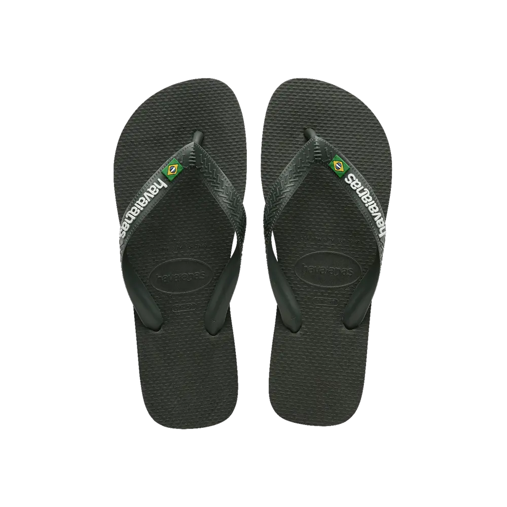【havaianas 哈瓦仕】拖鞋 Brasil Logo (4110850-5983U)/ 綠色/ 39/40