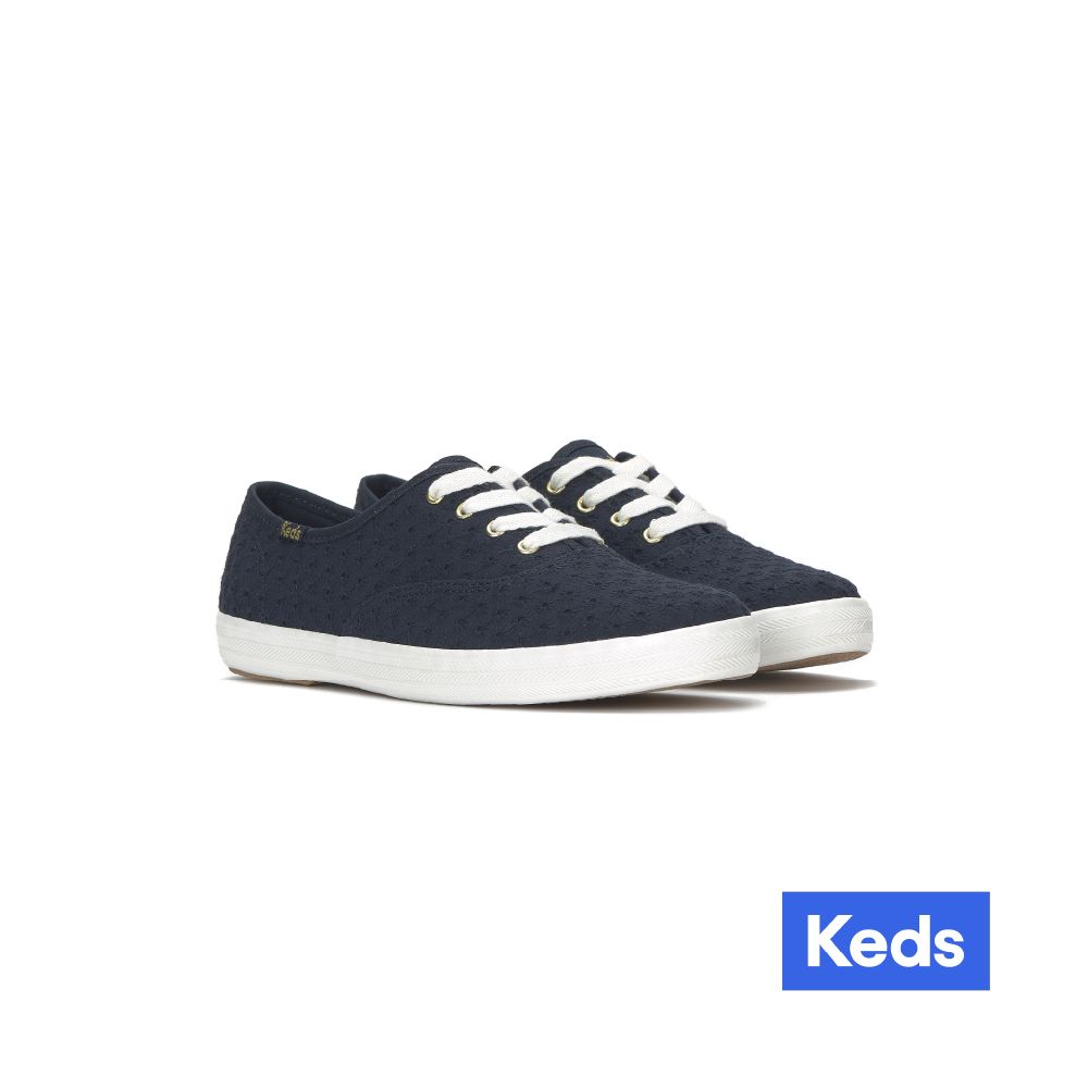 Keds CHAMPION MINI DAISY EYELET迷你雛菊棉質蕾絲休閒鞋 WF68967/ US8.5(25.5CM)