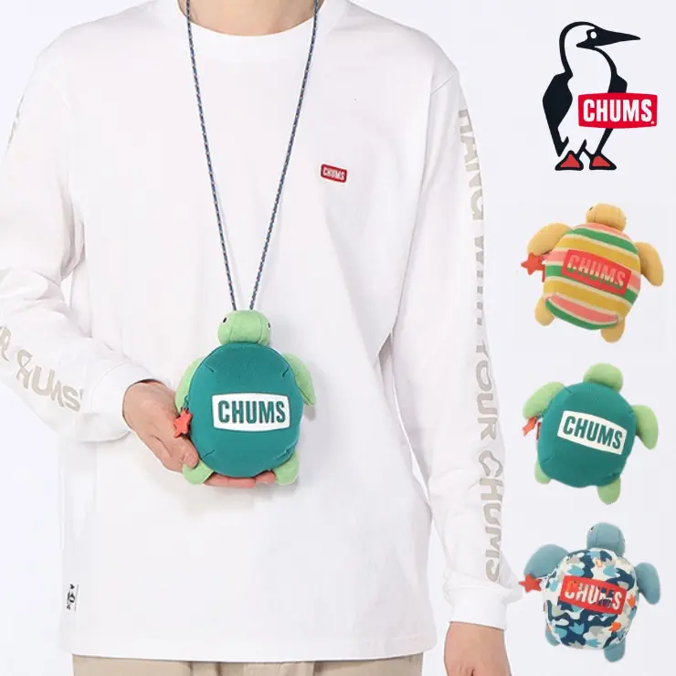 CHUMS Turtle Mini Pouch造型肩背包/ 藍綠色
