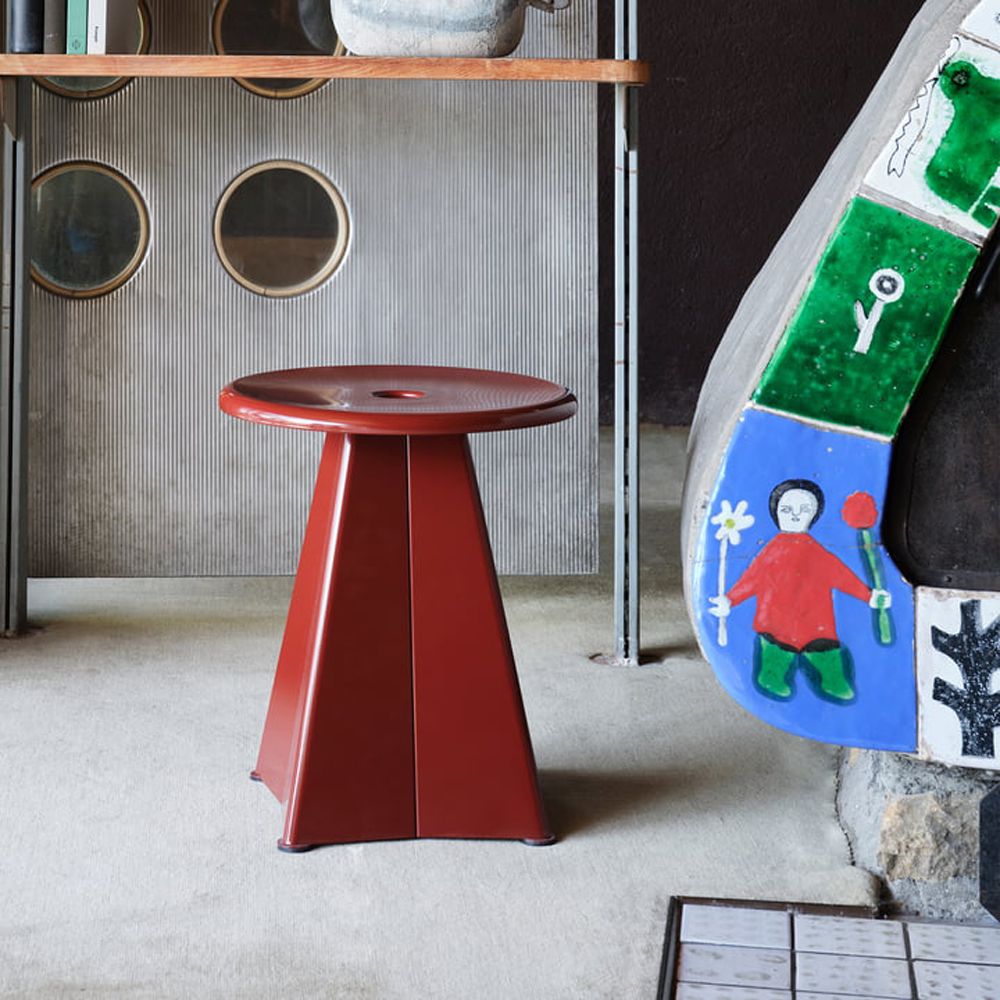 北歐櫥窗/Vitra Tabouret Metallique 金屬邊几凳(東洋紅)