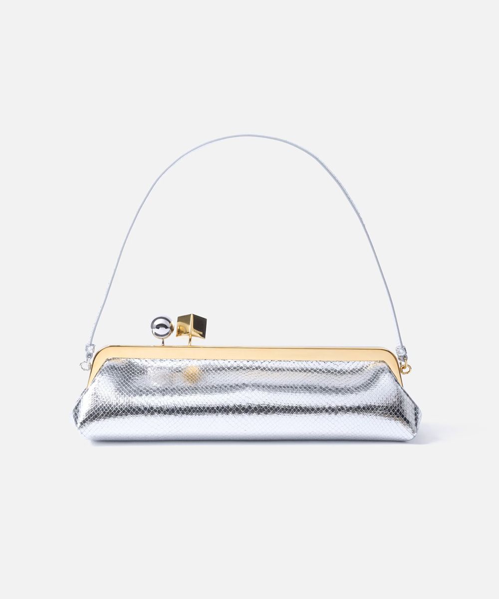 JACQUEMUS SALON銀色圓方肩背包