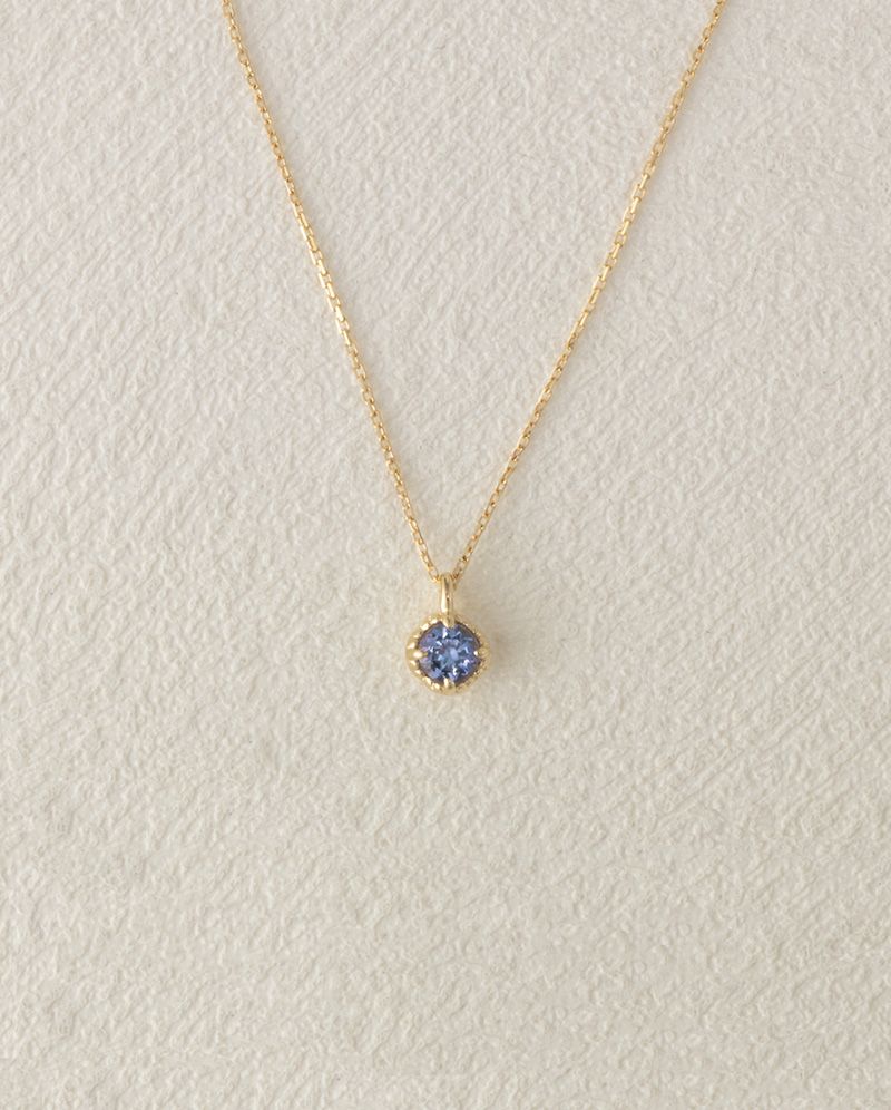 【ARTE WHITE】K10 初蕾四爪鑲嵌丹泉石項鍊 0.1ct