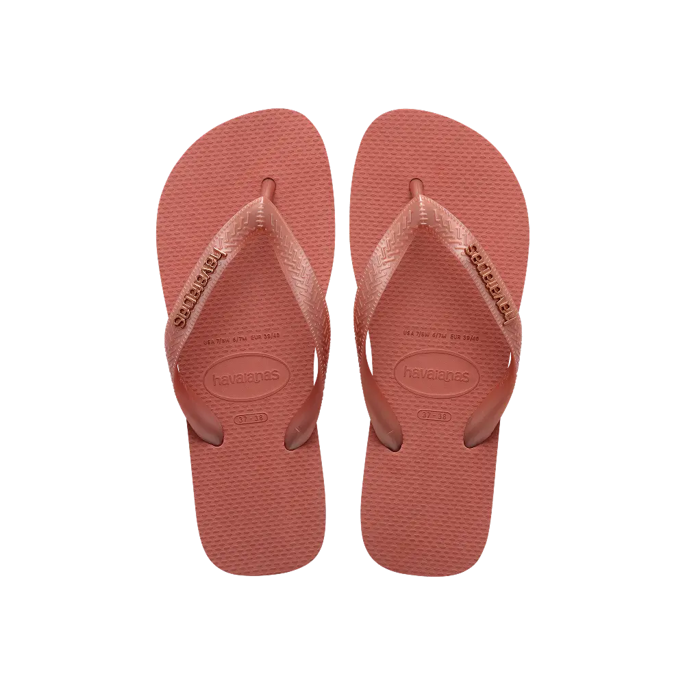 【havaianas 哈瓦仕】拖鞋 Top Logo Metallic (4127244-1121U)/ 咖啡色/ 39/40