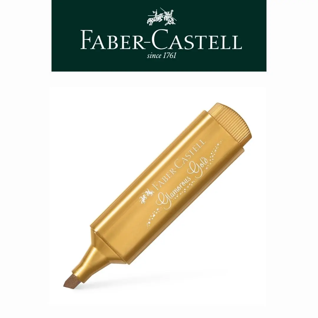 FABER-CASTELL扁頭金屬螢光筆/ 迷人金