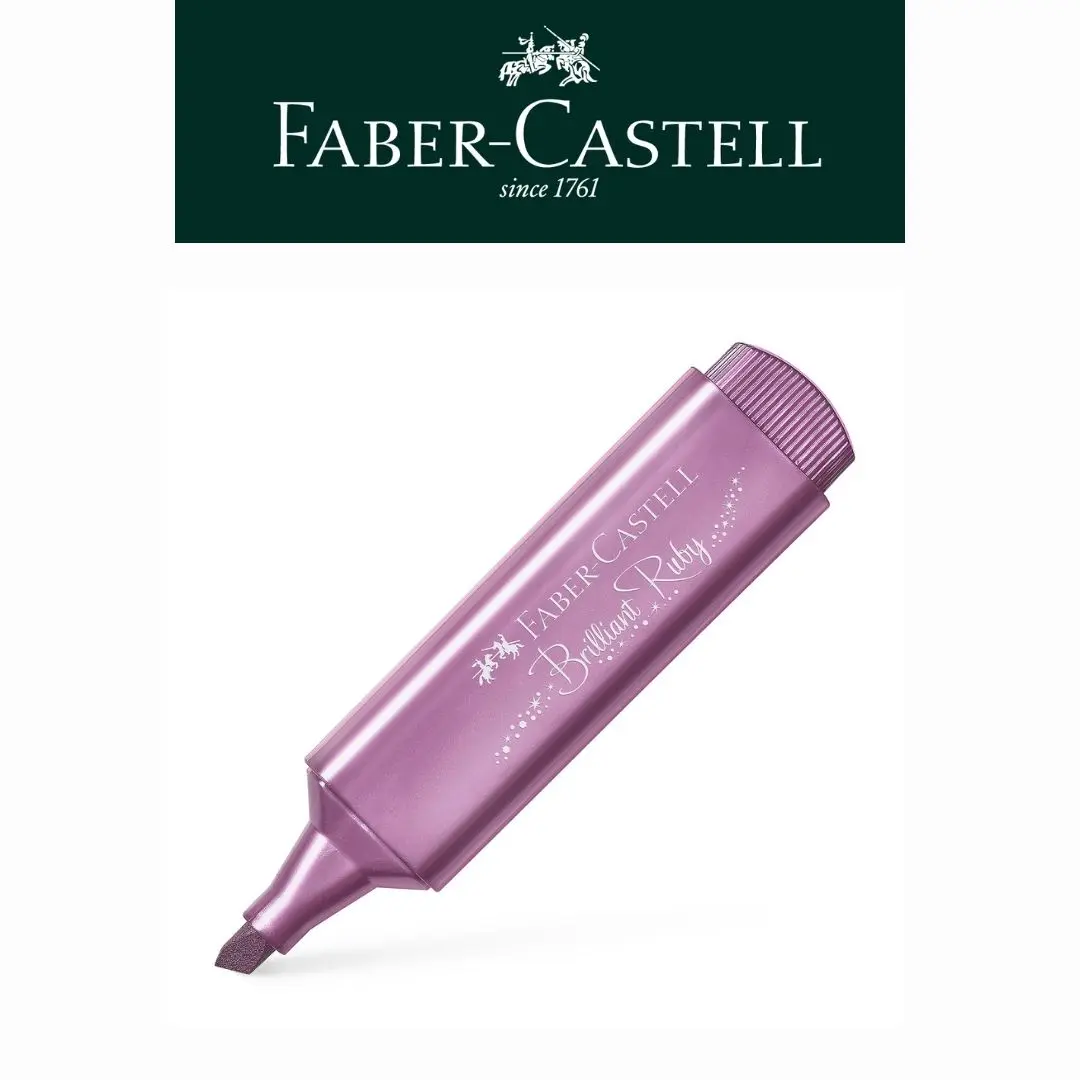 FABER-CASTELL扁頭金屬螢光筆/ 寶石紅