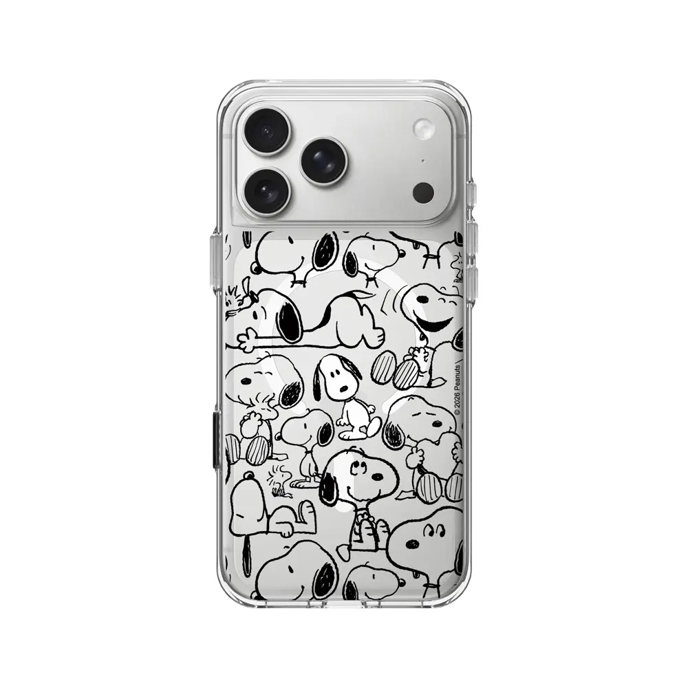【RHINOSHIELD 犀牛盾】iPhone 系列 Clear MagSafe兼容 抗黃化透明防摔磁吸手機殼/Snoopy 史努比/找我嗎?/ iPhone 17 Pro Max/ 透明色