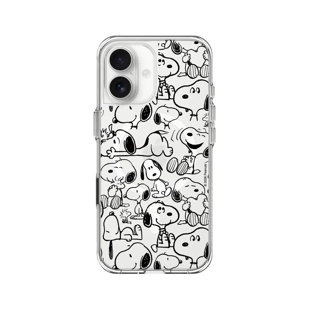 【RHINOSHIELD 犀牛盾】iPhone 系列 Clear MagSafe兼容 抗黃化透明防摔磁吸手機殼/Snoopy 史努比/找我嗎?/ iPhone 17/ 透明色