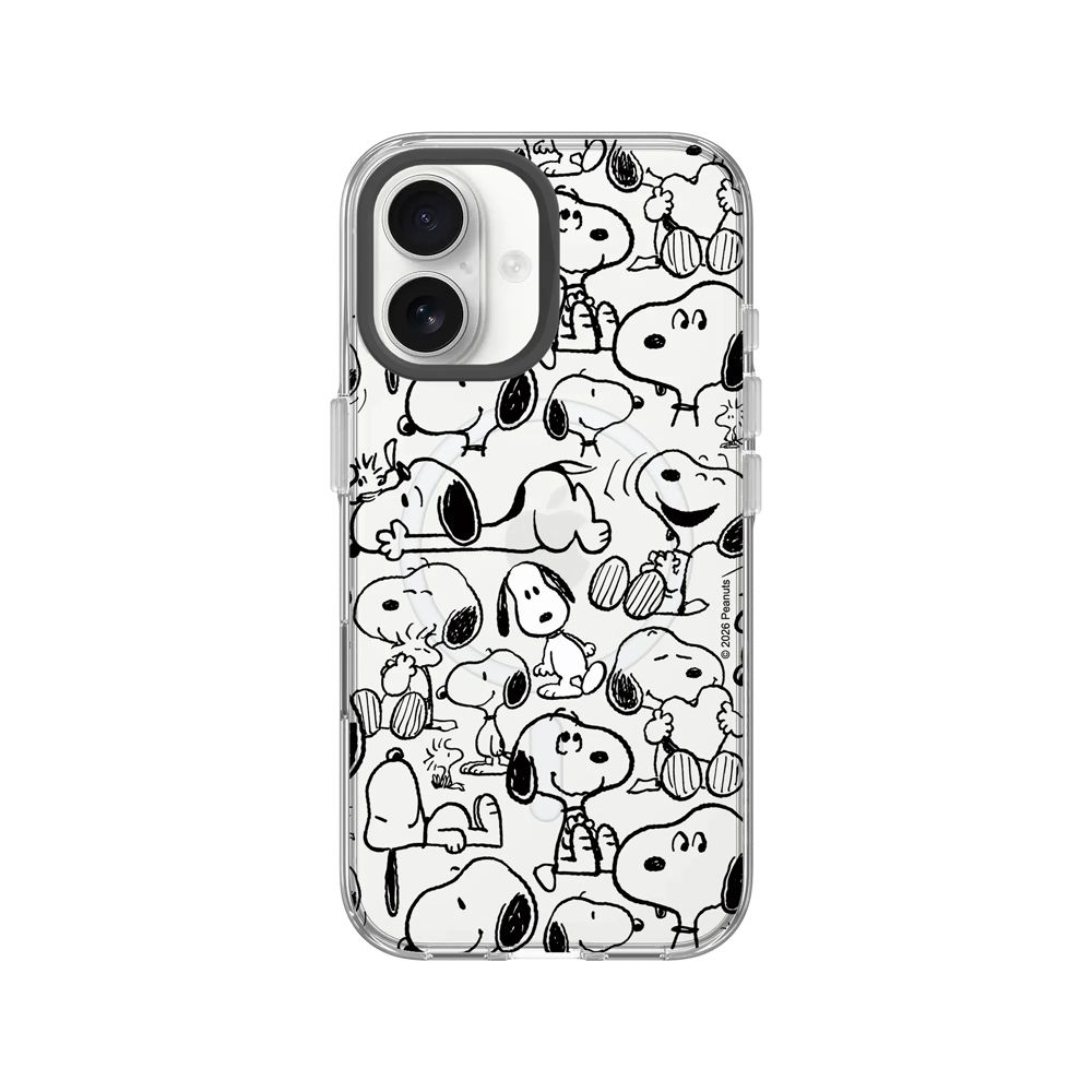 【RHINOSHIELD 犀牛盾】iPhone 系列 Clear MagSafe兼容 抗黃化透明防摔磁吸手機殼/Snoopy 史努比/找我嗎?/ iPhone 16/ 透明色
