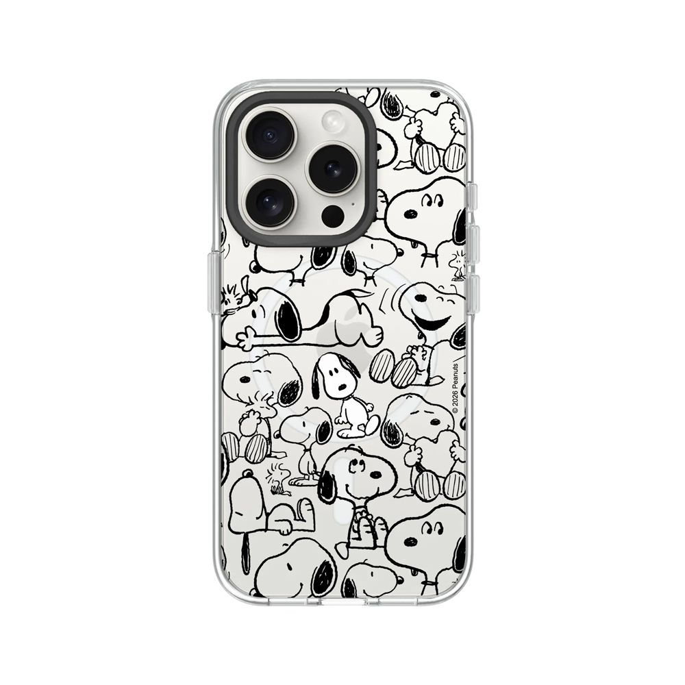 【RHINOSHIELD 犀牛盾】iPhone 系列 Clear MagSafe兼容 抗黃化透明防摔磁吸手機殼/Snoopy 史努比/找我嗎?/ iPhone 15 Pro/ 透明色