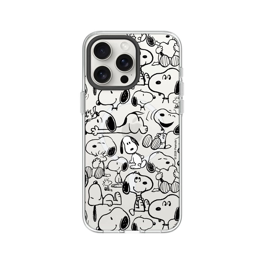 【RHINOSHIELD 犀牛盾】iPhone 系列 Clear MagSafe兼容 抗黃化透明防摔磁吸手機殼/Snoopy 史努比/找我嗎?/ iPhone 15 Pro Max/ 透明色