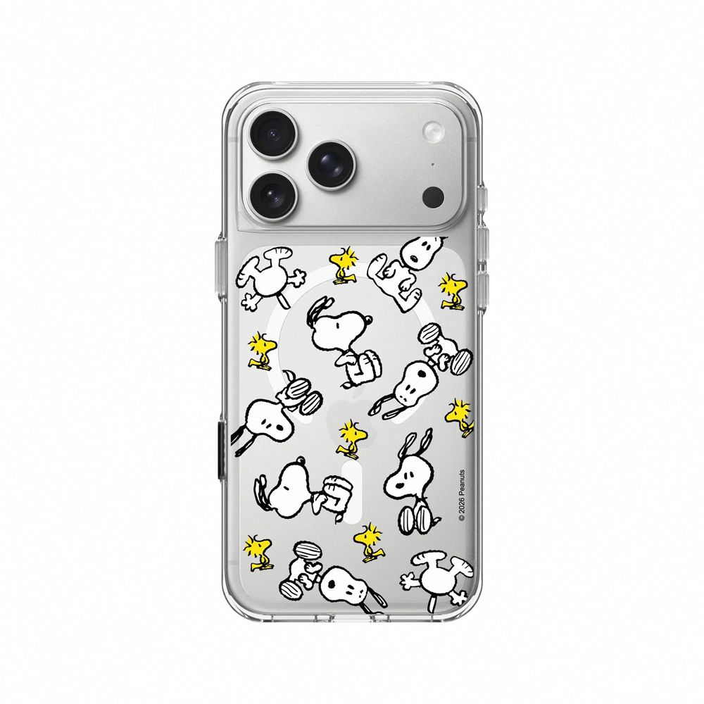 【RHINOSHIELD 犀牛盾】iPhone 系列 Clear MagSafe兼容 抗黃化透明防摔磁吸手機殼/Snoopy 史努比/滿天飛/ iPhone 17 Pro Max/ 透明色