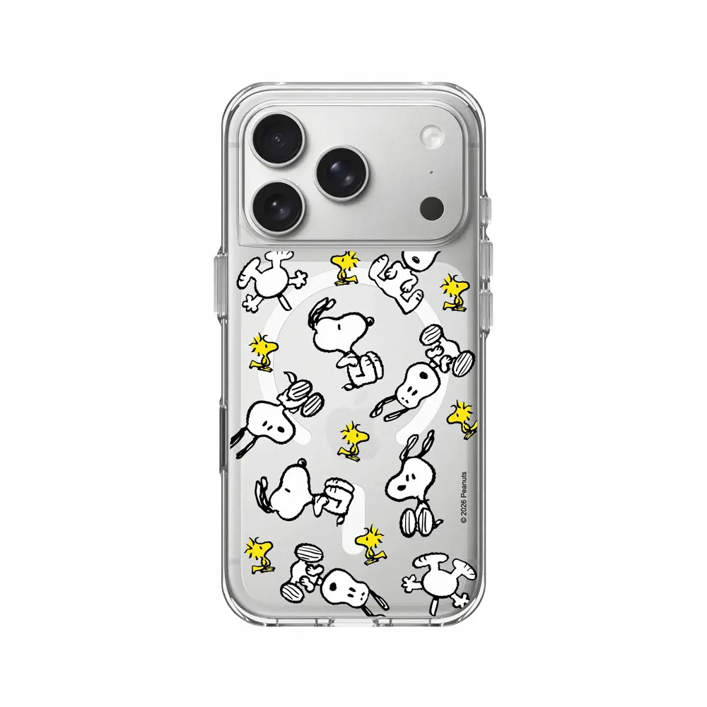 【RHINOSHIELD 犀牛盾】iPhone 系列 Clear MagSafe兼容 抗黃化透明防摔磁吸手機殼/Snoopy 史努比/滿天飛/ iPhone 17 Pro/ 透明色