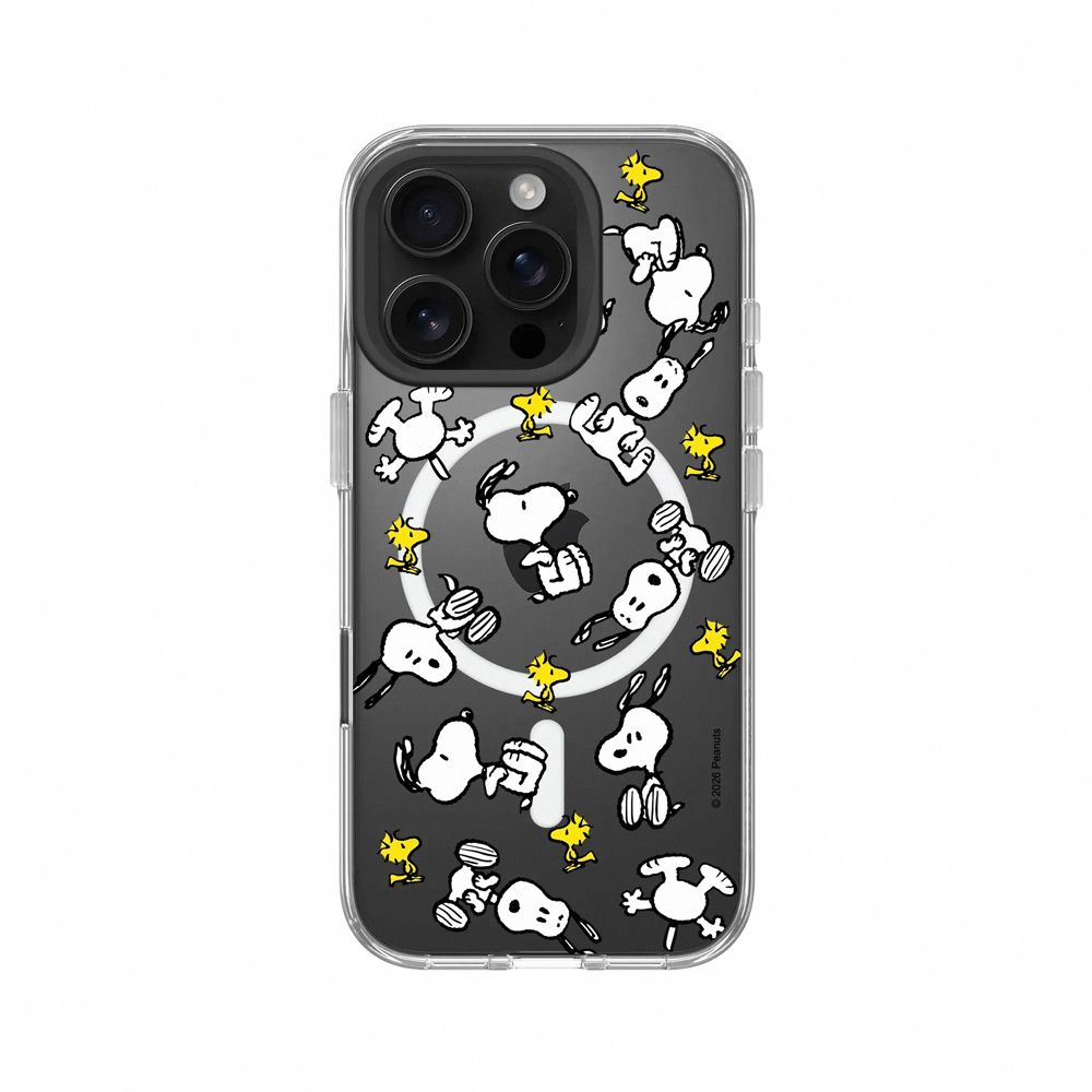【RHINOSHIELD 犀牛盾】iPhone 系列 Clear MagSafe兼容 抗黃化透明防摔磁吸手機殼/Snoopy 史努比/滿天飛/ iPhone 16 Pro/ 透明色