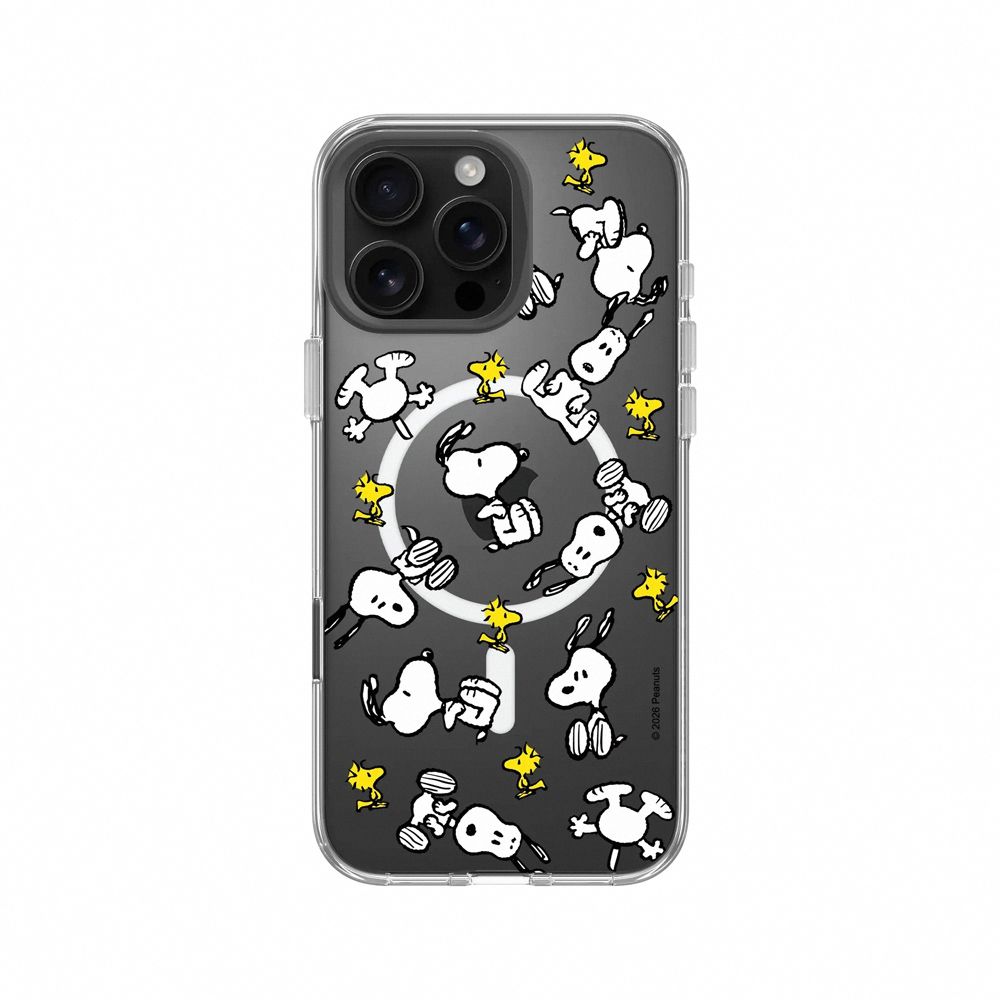 【RHINOSHIELD 犀牛盾】iPhone 系列 Clear MagSafe兼容 抗黃化透明防摔磁吸手機殼/Snoopy 史努比/滿天飛/ iPhone 16 Pro Max/ 透明色