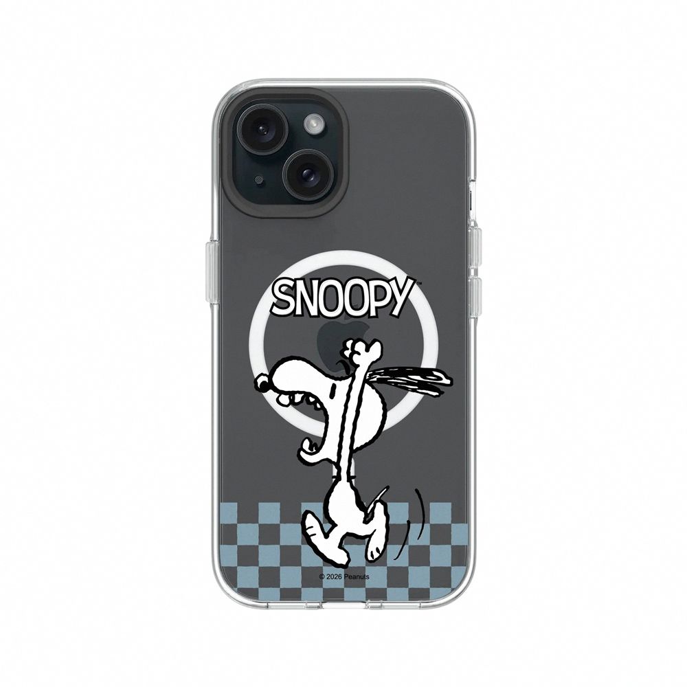 【RHINOSHIELD 犀牛盾】iPhone 系列 Clear MagSafe兼容 抗黃化透明防摔磁吸手機殼/Snoopy 史努比/吶喊/ iPhone 15/ 透明色