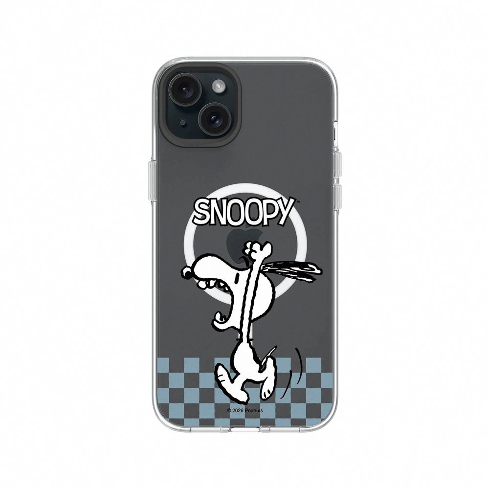 【RHINOSHIELD 犀牛盾】iPhone 系列 Clear MagSafe兼容 抗黃化透明防摔磁吸手機殼/Snoopy 史努比/吶喊/ iPhone 15 Plus/ 透明色