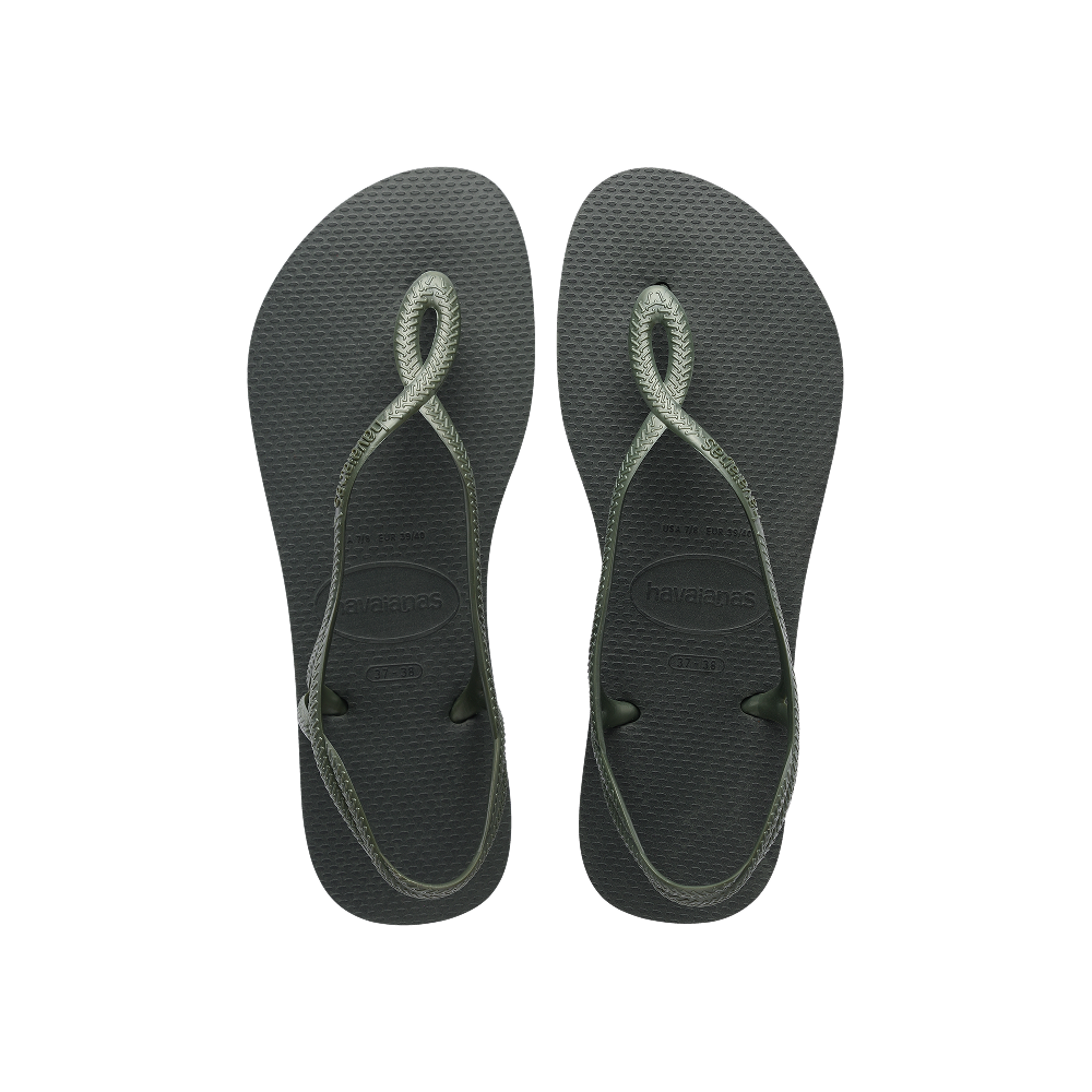 【havaianas 哈瓦仕】涼鞋 Luna (4129697-4896W)/ 墨綠色/ 37/38