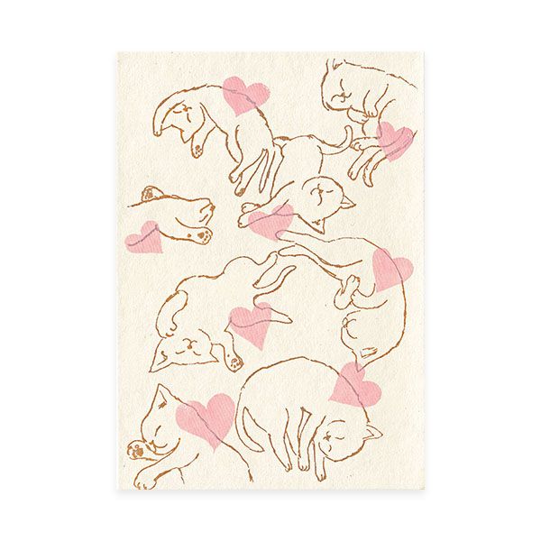 日本 dimanche 明信片/ 睡夢中的貓