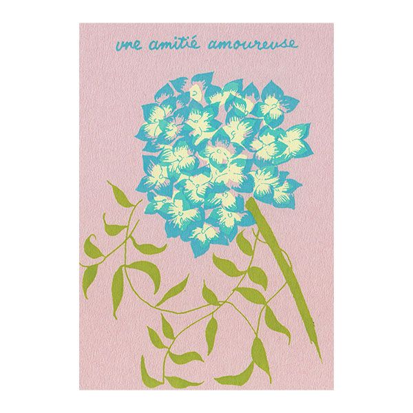 日本 dimanche 明信片/ 水色紫陽花/ 接近戀愛的友情