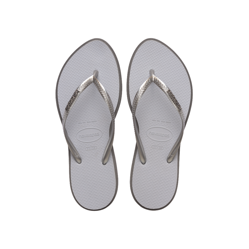 【havaianas 哈瓦仕】拖鞋 Slim Point (4149584-5178W)/ 灰色/ 37/38