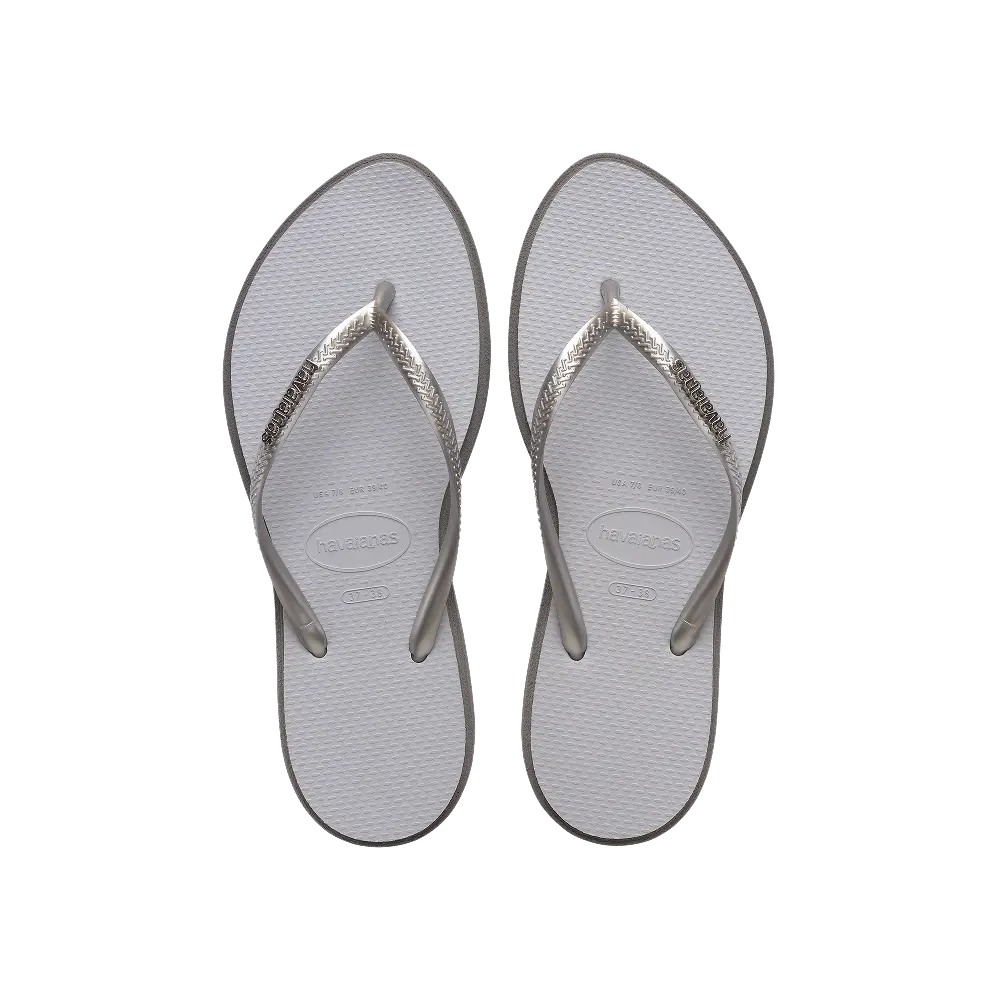 【havaianas 哈瓦仕】拖鞋 Slim Point (4149584-5178W)/ 灰色/ 39/40