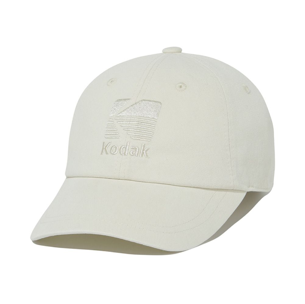 韓國 KODAK 同色刺繡棒球帽/ 象牙白IVORY/ 預購 M-L