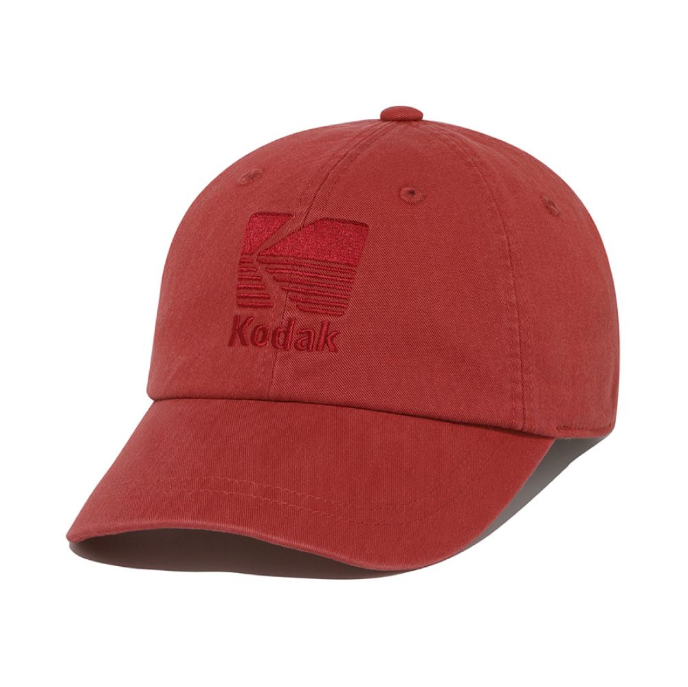 韓國 KODAK 同色刺繡棒球帽/ 紅色RED/ 預購 M-L