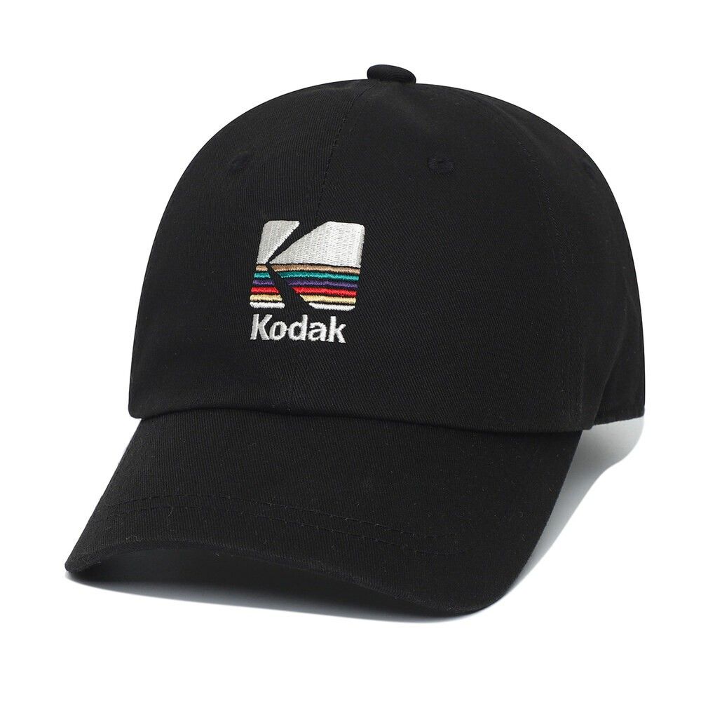 韓國 KODAK 彩虹刺繡棒球帽/ 黑色BLACK/ 預購 S-M