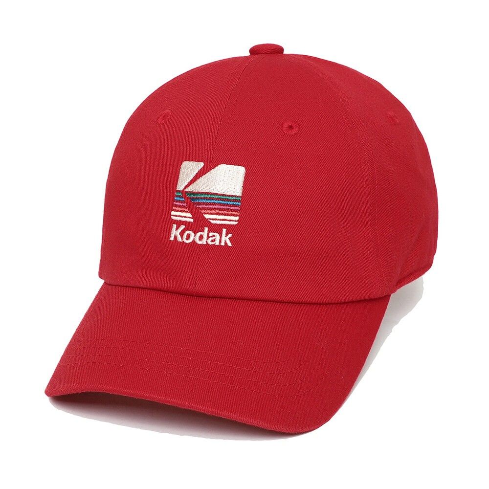 韓國 KODAK 彩虹刺繡棒球帽/ 紅色RED/ 預購 M-L