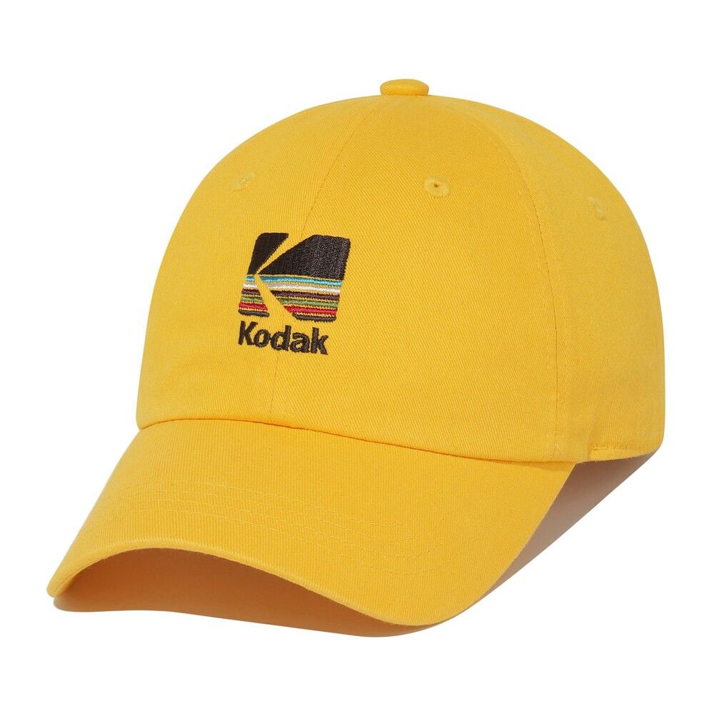 韓國 KODAK 彩虹刺繡棒球帽/ 黃色YELLOW/ 預購 M-L