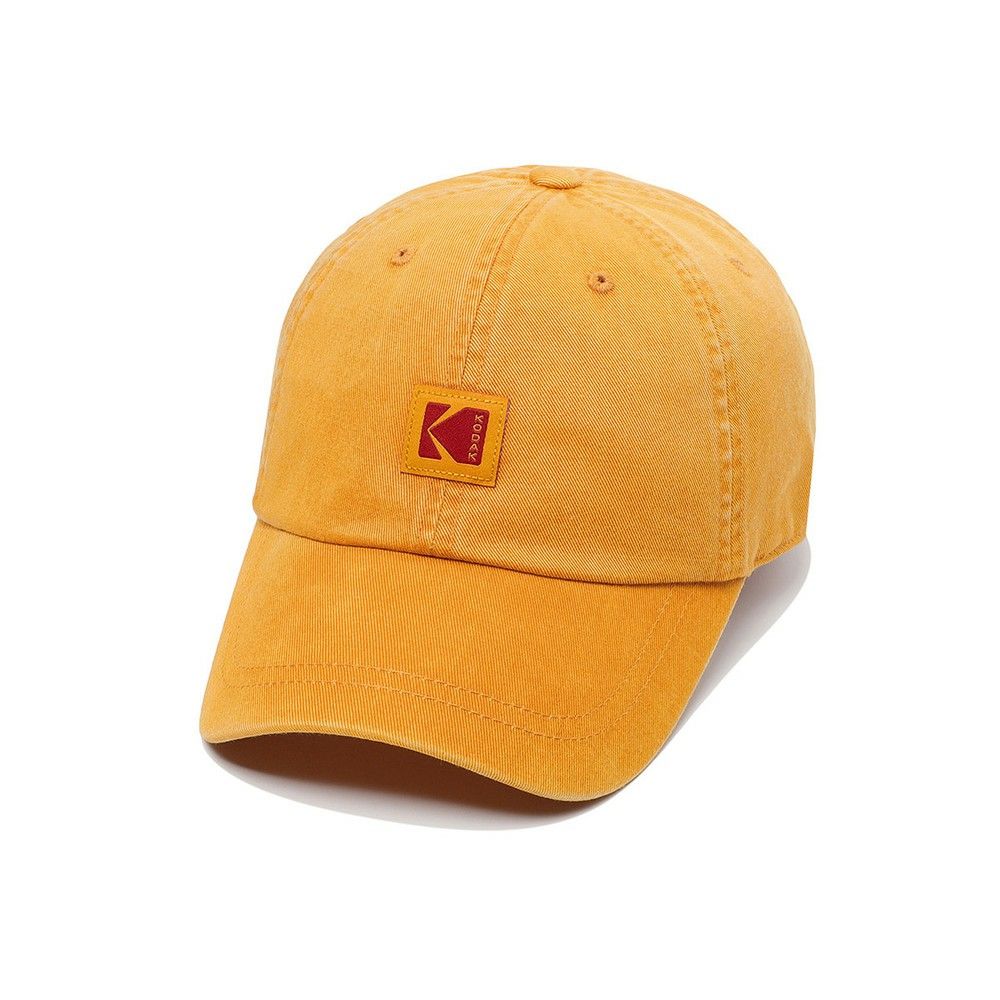 韓國 KODAK 方形標誌棒球帽/ 黃色YELLOW/ 預購 L-XL