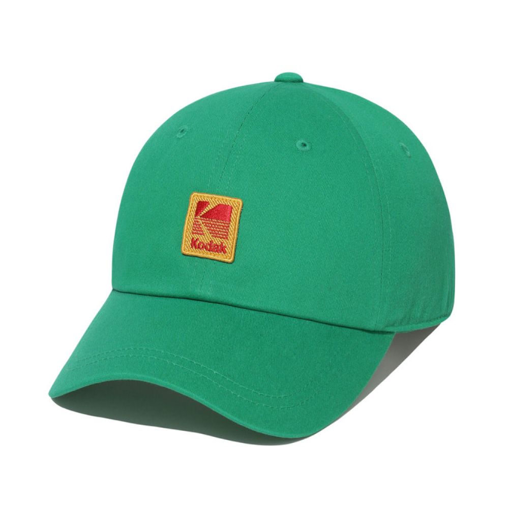 韓國 KODAK 復古布章寬鬆棒球帽 綠色GREEN