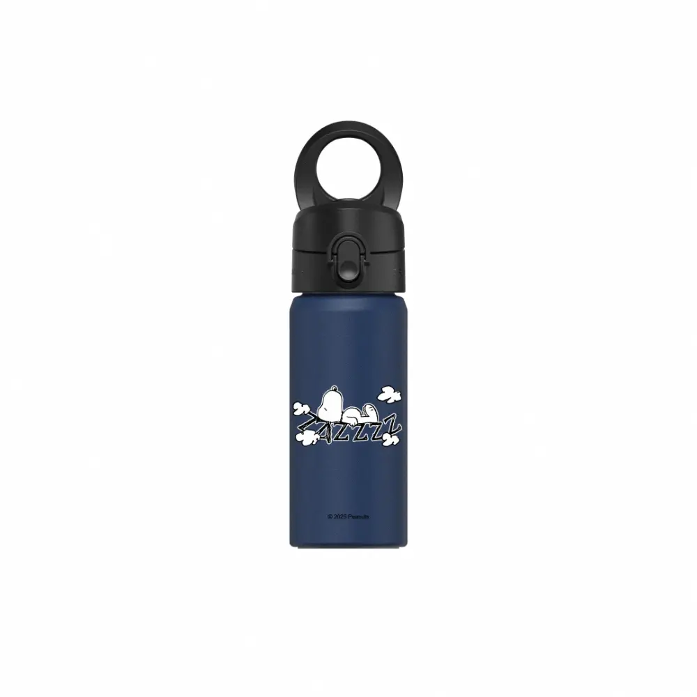 【RHINOSHIELD 犀牛盾】AquaStand磁吸水壺-不鏽鋼保溫杯 480ml MagSafe兼容支架運動水壺/Snoopy 史努比/ 雲朵上睡覺(子夜藍)
