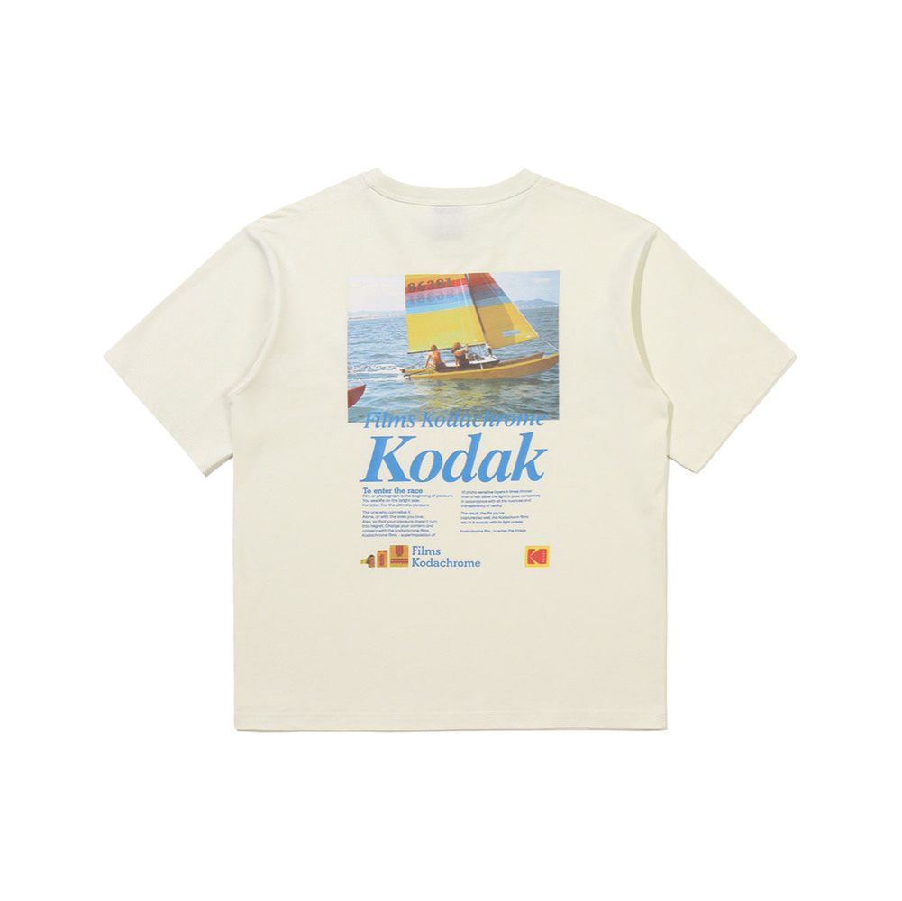 韓國 KODAK 風景圖案短袖T恤/ 象牙白IVORY/ 預購 M