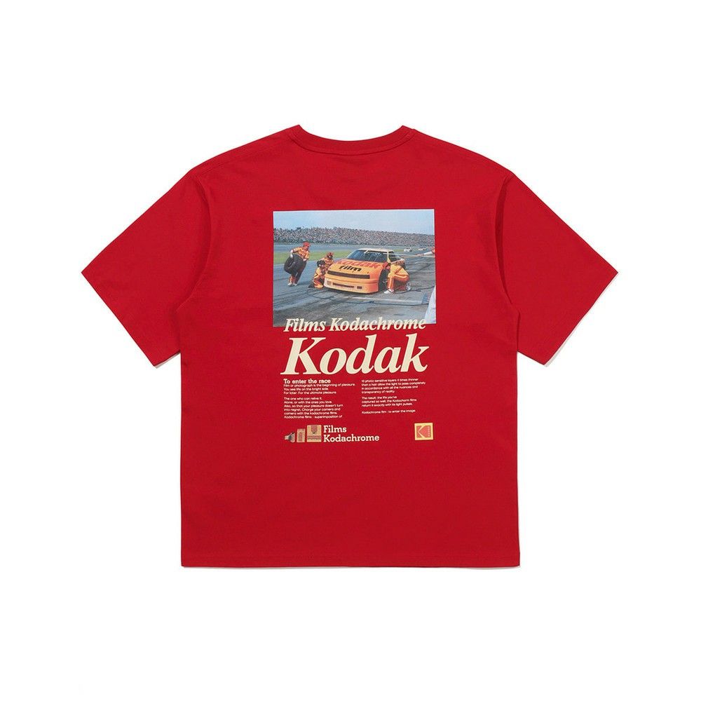 韓國 KODAK 風景圖案短袖T恤/ 紅色RED/ 預購 M