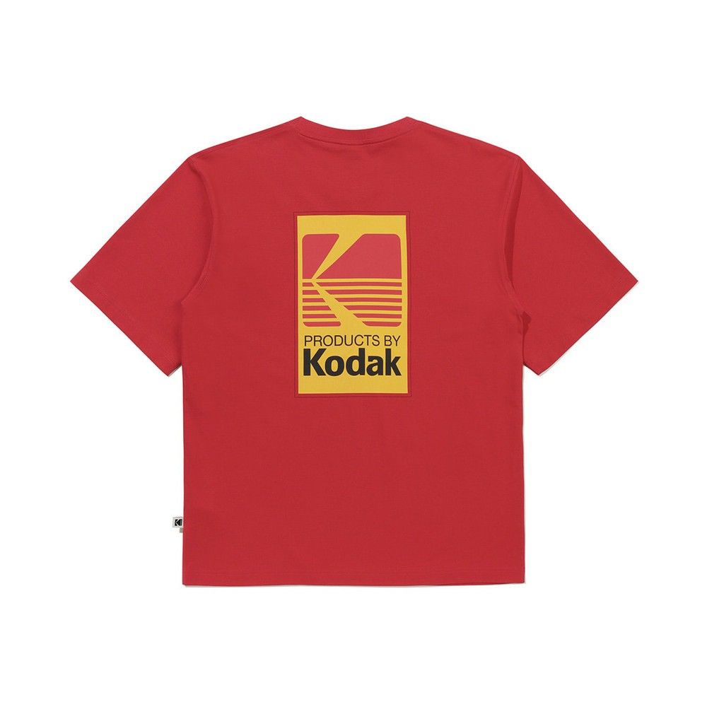韓國 KODAK 大標誌配色短袖T恤/ 紅色RED/ 預購 M