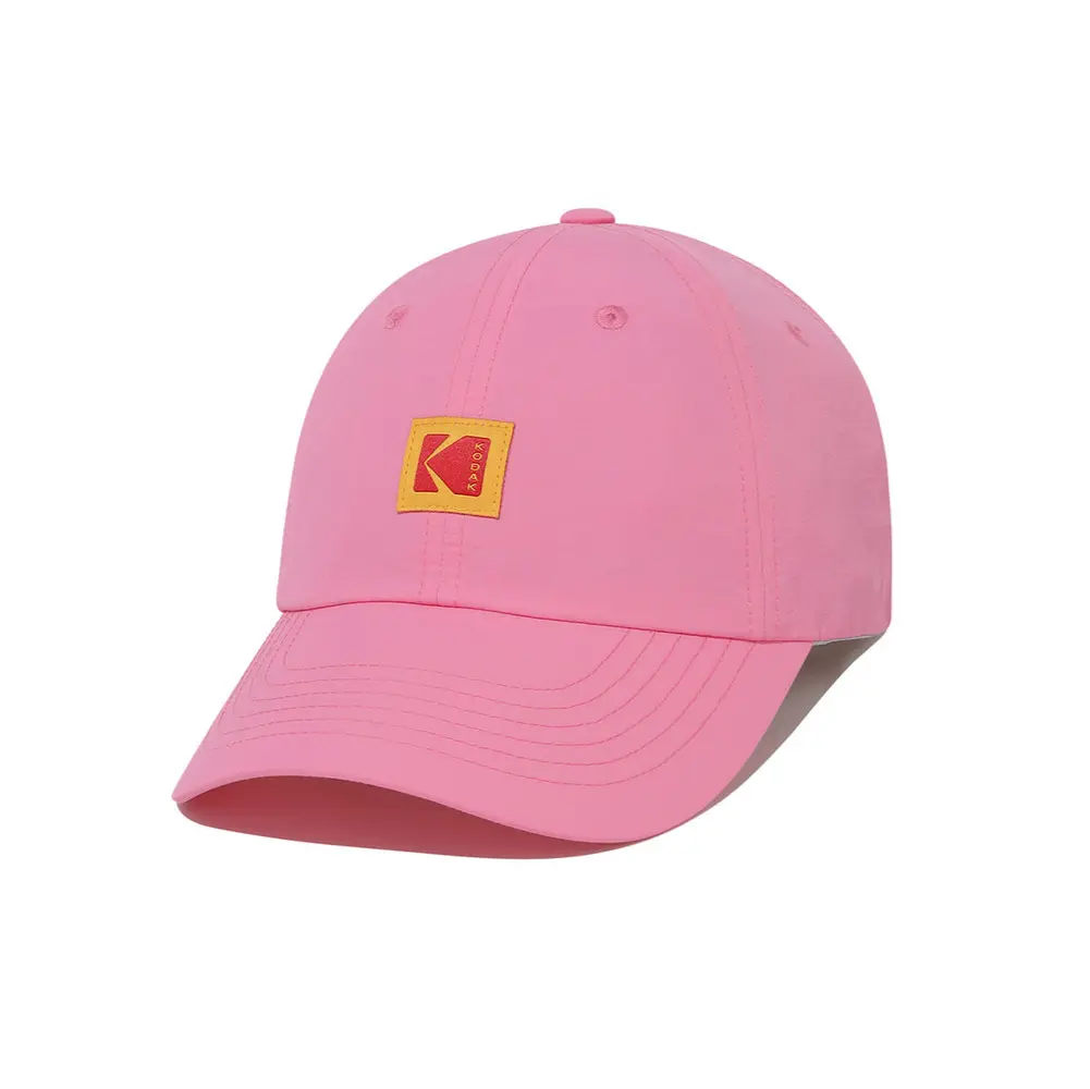 韓國 KODAK 方形標誌尼龍棒球帽/ 粉紅色PINK/ 預購 M-L