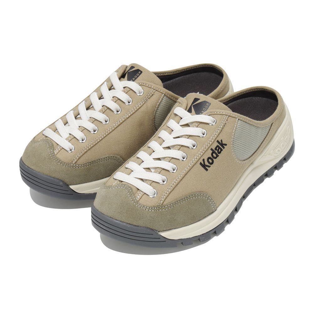 韓國 KODAK 復古休閒穆勒鞋/ 卡其色KHAKI/ 預購 24 cm