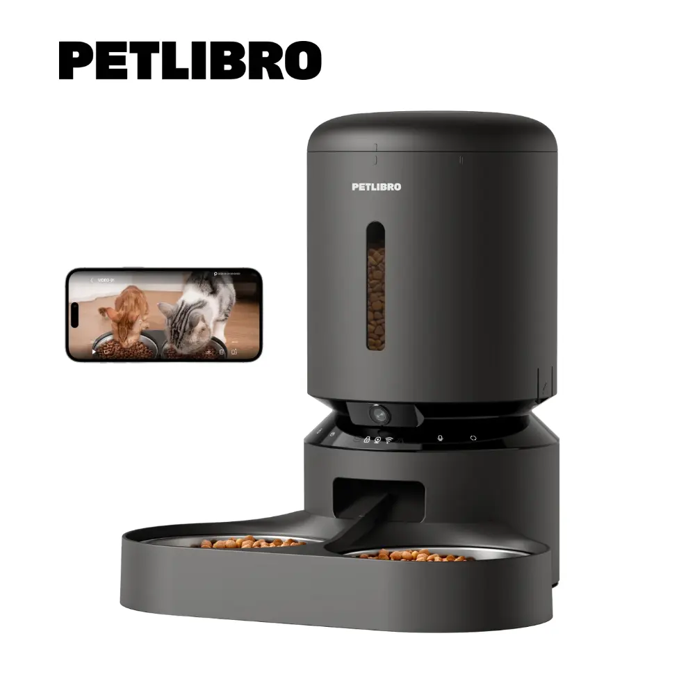 PETLIBRO 膠囊寵物自動餵食器 視訊版 5L 雙食碗 黑色