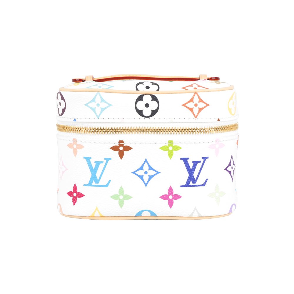 【Louis Vuitton】LV x TM Nice Nano 村上隆聯名限量手提化妝包(白彩)/ 平行輸入