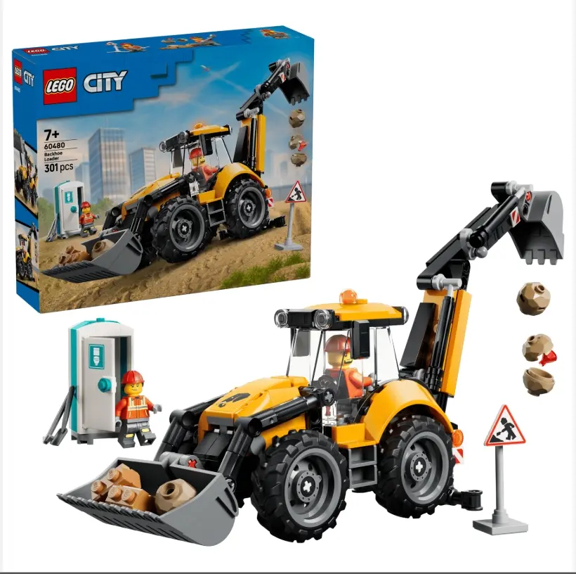LEGO樂高積木/ CITY/ 60480/ 黃色反鏟裝載機